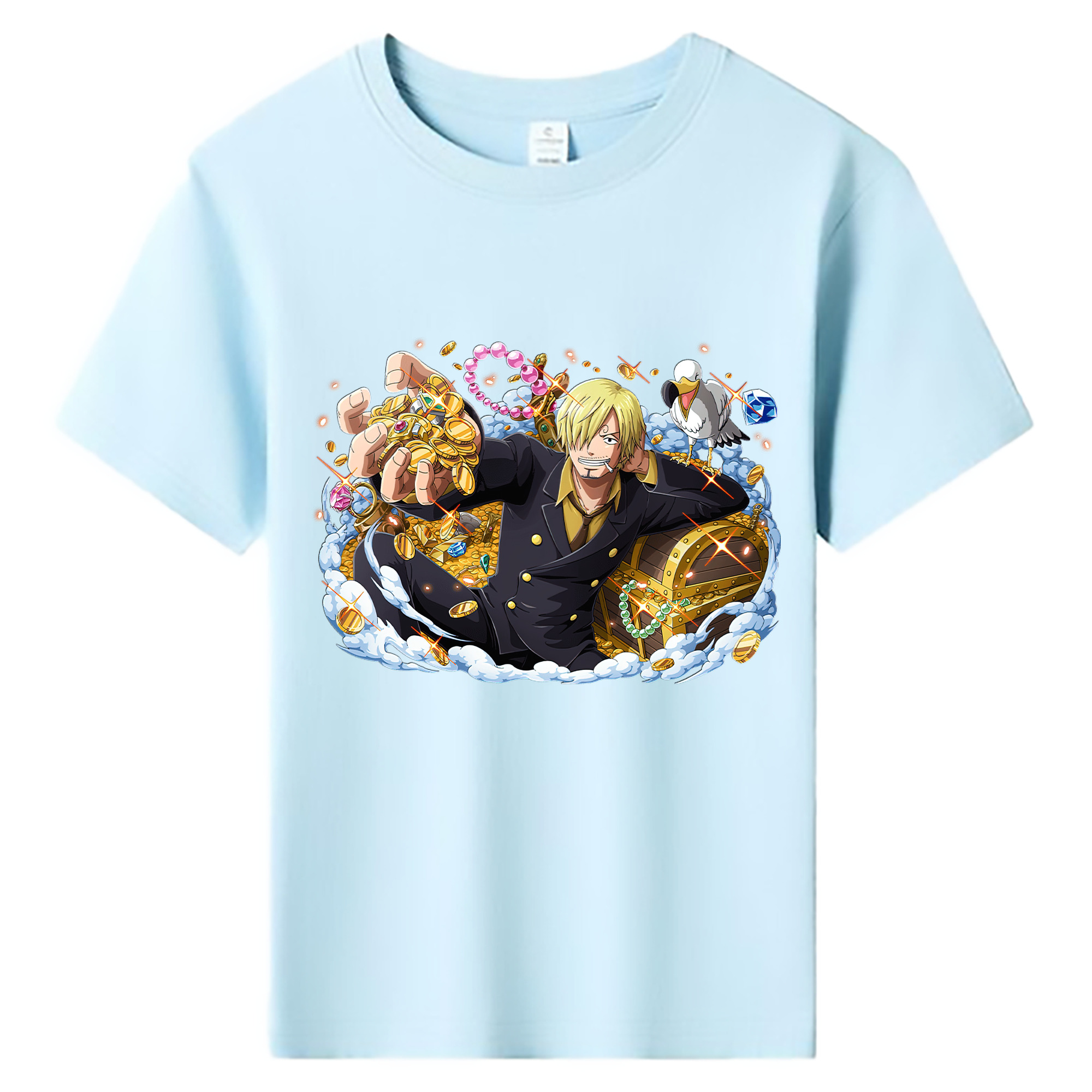 （画像用） ワンピース サンジ ONE PIECE Sanji 綿100％キッズTシャツ（フロントプリント）